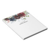 Bloemen Bourgogne Blauwe Bloem Elegant Notitieblok (Schuin)