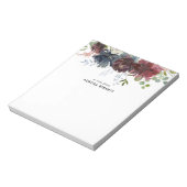 Bloemen Bourgogne Blauwe Bloem Elegant Notitieblok (Linkerzijde)