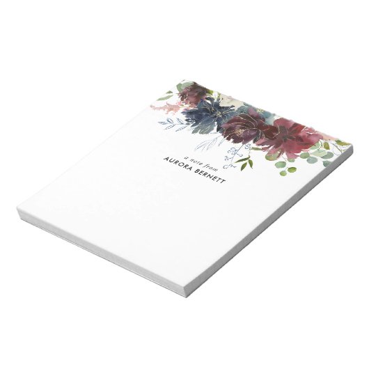 Bloemen Bourgogne Blauwe Bloem Elegant Notitieblok