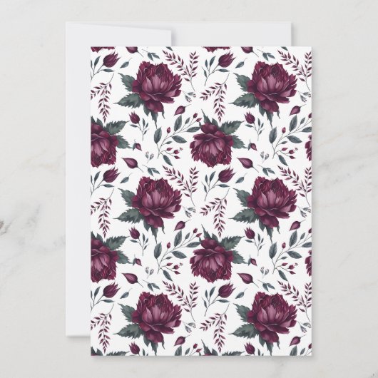 Bloemen Bourgogne Cream Love in Bloom Vrijgezellen Kaart (Achterkant)