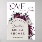 Bloemen Bourgogne Cream Love in Bloom Welkom Poster (Voorkant)