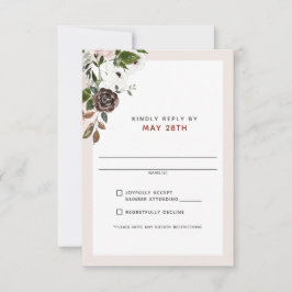 Bloemen Bourgogne Crème Stoffig Roze Rose RSVP Bru