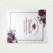 Bloemen Bourgogne en crème Afstuderen achtergrond Wandkleed (Voorkant (horizontaal))