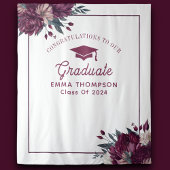 Bloemen Bourgogne en crème Afstuderen achtergrond Wandkleed