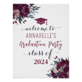 Bloemen Bourgogne en crème Afstuderen welkom Perfect Poster (Voorkant)