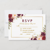 Bloemen Bourgogne Gouden Trouwmaaltijd RSVP BG (Voorkant)