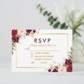 Bloemen Bourgogne Gouden Trouwmaaltijd RSVP BG (Staand voorkant)
