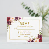 Bloemen Bourgogne Gouden Trouwmaaltijd RSVP G (Staand voorkant)