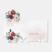 Bloemen Bourgogne groen botanische bruiloft Bedankdoosjes (Uitgevouwen)