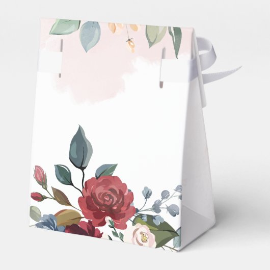 Bloemen Bourgogne groen botanische bruiloft Bedankdoosjes (Achterkant)