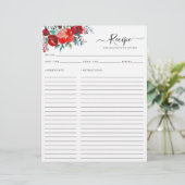 Bloemen Bourgogne Holly Leaf Vakantie Keuken Recep (Staand voorkant)