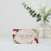 Bloemen Bourgogne Peony Blush Rustic Visitekaartje (Staand voorkant)