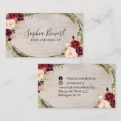 Bloemen Bourgogne Peony Blush Rustic Visitekaartje (Voorkant / Achterkant)