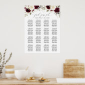 Bloemen Bourgondië 16 Tafels Bruiloft Zitkaarten Poster (Keuken)