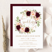 Bloemen Bourgondië Blush Elegante Typografie Bruil Kaart