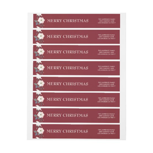 Bloemen Bourgondië Blush Vrolijk Kerstfeest (Vel)