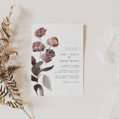 Bloemen Bourgondië en Blush Folie bruiloft uitnodi Folie Uitnodiging