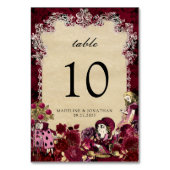 Bloemen Bourgondië en goud Alice in Worderland Kaart (Voorkant)