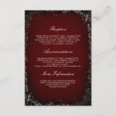 Bloemen Bourgondië en goud bruiloft informatie gas Informatiekaartje (Voorkant)