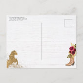Bloemen Bourgondië Goud Mini Prinses Quinceanera Uitnodiging Briefkaart (Achterkant)