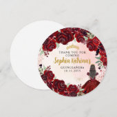 Bloemen Bourgondië Goud Quinceanera Verjaardag Dan Kaart (Voorkant / Achterkant)