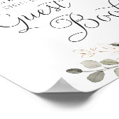 Bloemen Bourgondië groen bruiloft gast boek teken Poster (Hoek)