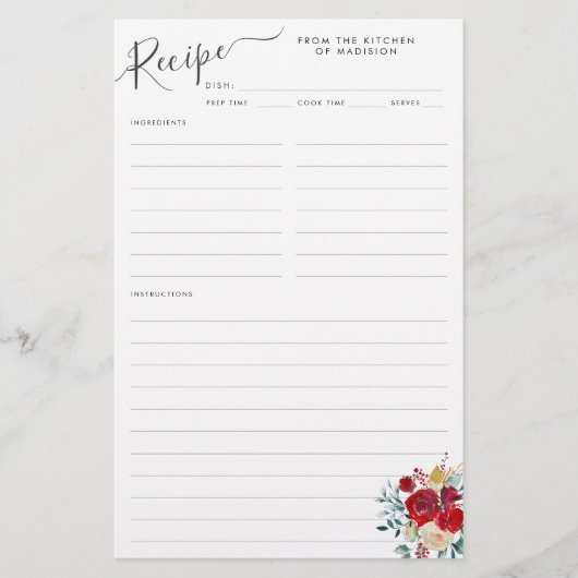 Bloemen Bourgondië Holly Holiday Kitchen Recept Sh (Voorkant)