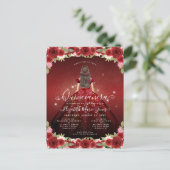 Bloemen Bourgondië rood goud glam prinses quincean Briefkaart (Staand voorkant)