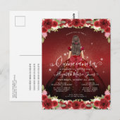 Bloemen Bourgondië rood goud glam prinses quincean Briefkaart (Voorkant / Achterkant)