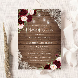 Bloemen Bourgondië rustiek hout kant repetitie din Kaart