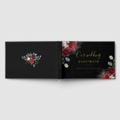 Bloemen Bourgondië Waterverf herfst bruiloft goudf Gastenboek (Volledig)