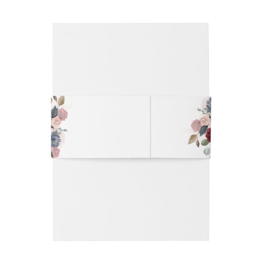 Bloemen Bourgondië Waterverf herfst bruiloft Uitnodigingen Wikkel (Achterkant Voorbeeld)