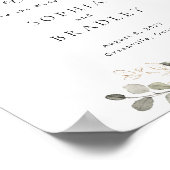 Bloemen Bourgondië Wit Goud Bruiloft Welkomstbord Poster (Hoek)