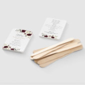 Bloemen Bourgondië wit groen bruiloft programma Handwaaier (Niet-gemonteerd)