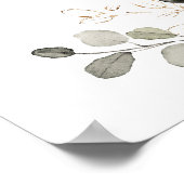 Bloemen Bourgondië wit groen goud Vrijgezellenfees Poster (Hoek)