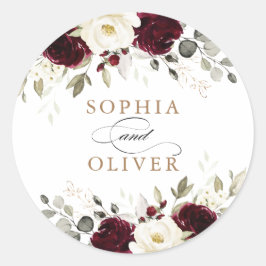 Bloemen Bourgondië wit groen gouden envelop zegel