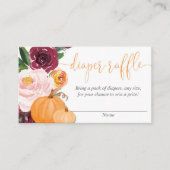 Bloemen Bourgondische herfst pompoenen luier loter Informatiekaartje (Voorkant)