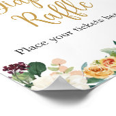 Bloemen Bourgondische pompoen Baby shower luier Ra Poster (Hoek)