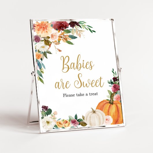 Bloemen Bourgondische pompoen baby's zijn zoet Poster