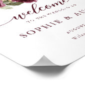 Bloemen Bourgondische pompoen herfst bruiloft welk Poster (Hoek)