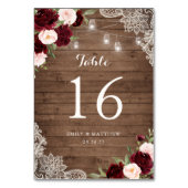 Bloemen Bourgondische rustieke houten kanten strin Kaart (Achterkant)