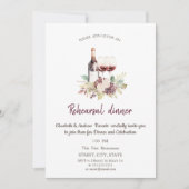 Bloemen Bourgondische wijndruiven Repetitie Diner Kaart (Voorkant)