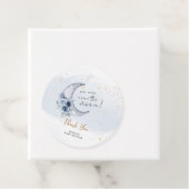 Bloemen boven de maan Baby shower Bedankjes Labels (In situ)