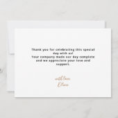 Bloemen boven de maan Baby shower Bedankkaart (Achterkant)