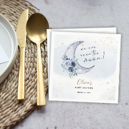 Bloemen boven de maan Baby shower Servet