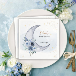 Bloemen boven de maan Baby shower Servet