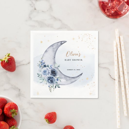 Bloemen boven de maan Baby shower Servet (Insitu)