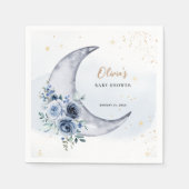 Bloemen boven de maan Baby shower Servet (Voorkant)