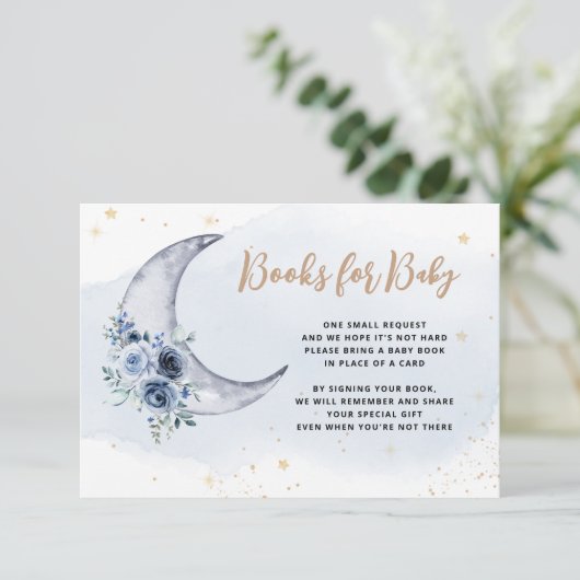 Bloemen boven de maan boeken voor Baby Informatiekaartje (Staand voorkant)