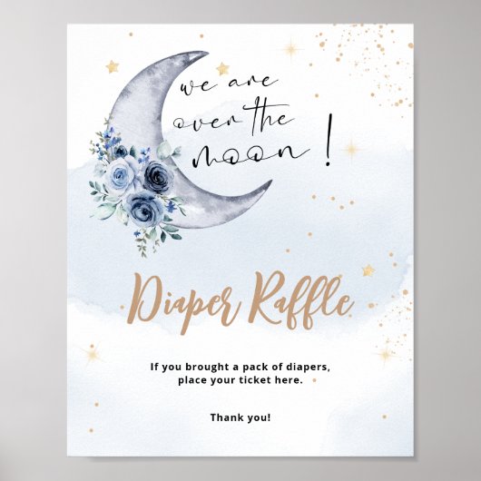 Bloemen boven de maan luier Raffle Poster (Voorkant)